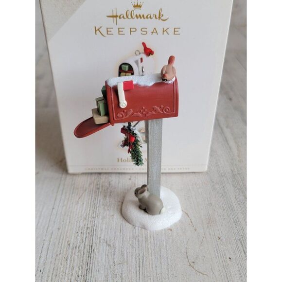 Hallmark 2006 holiday mail glitter mailbox bunny ornament Xmas - Picture 1 of 7
